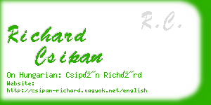 richard csipan business card